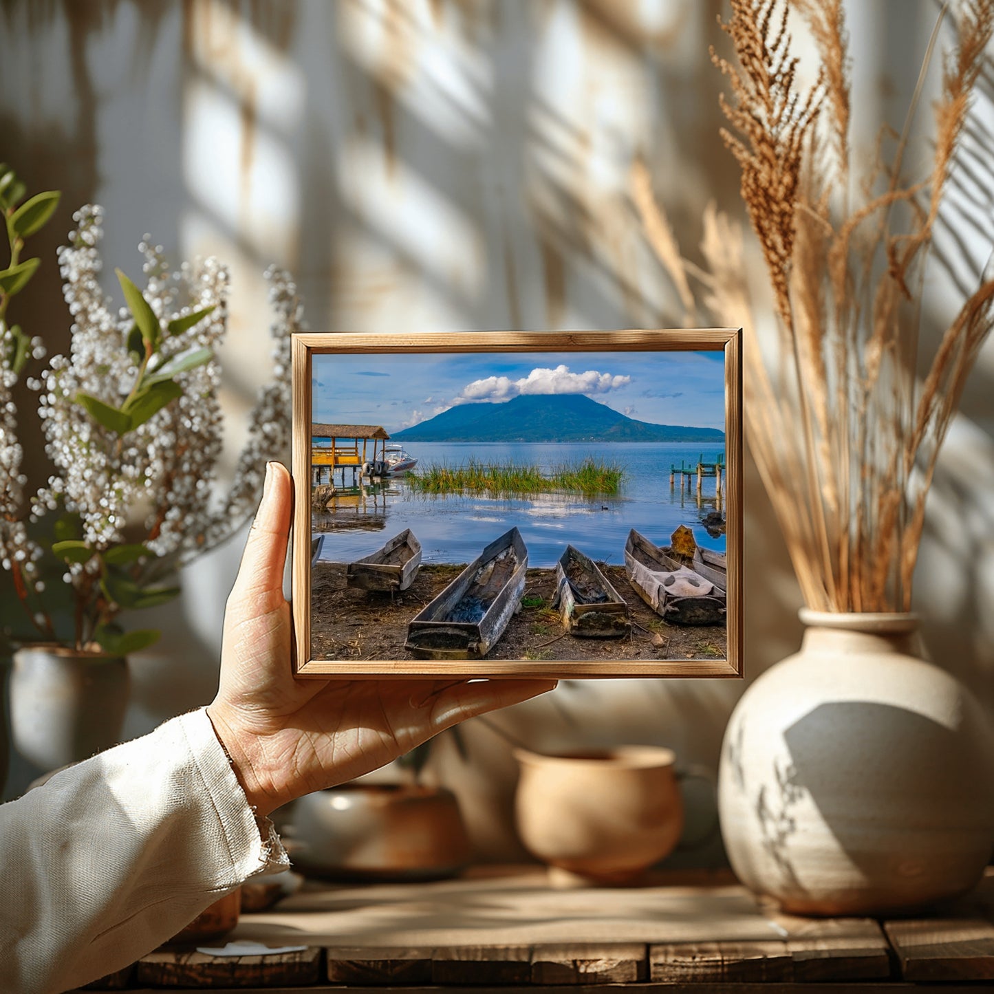 Lake Atitlan Fishing Boats - Horizontal Wall Art