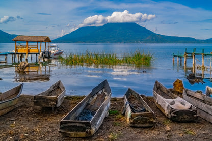 Lake Atitlan Fishing Boats - Horizontal Wall Art