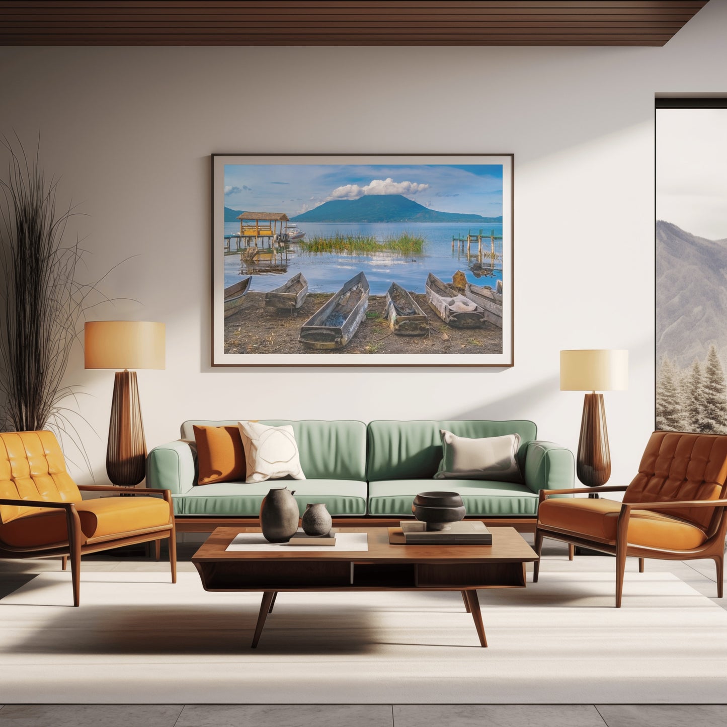 Lake Atitlan Fishing Boats - Horizontal Wall Art